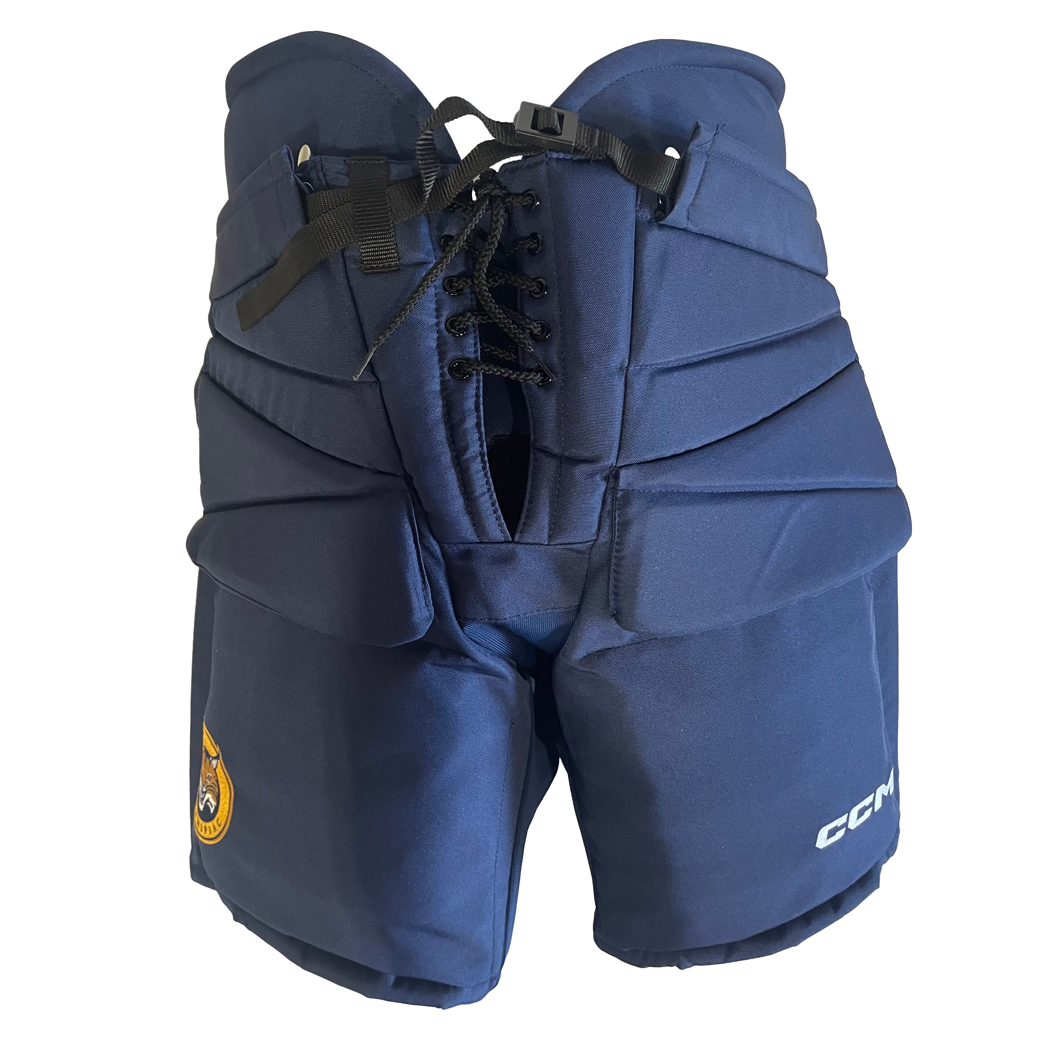 CCM HPG12AV2 - Pantalon de gardien de but de hockey NCAA Pro Stock (bleu marine)